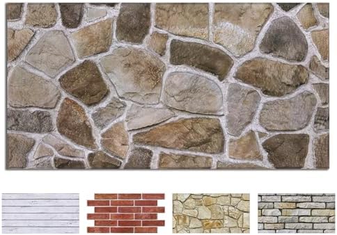 COMSTICKC 3D Faux Stone Wall Panels Peel and Stick Decorative Tiles by COMSTICKCDECOR