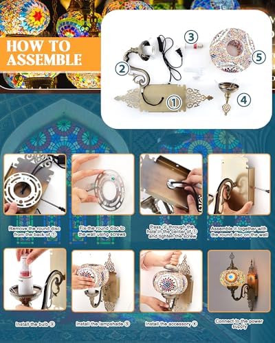 Baquler Turkish Moroccan Plug in Wall Sconce Lamp - Image 3
