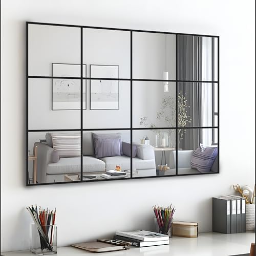 Antok Wall Mirror, Metal Framed Wall Mounted Mirror, Hanging or Leaning by AntokMirror