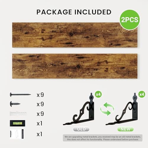 RICHFOCUS Floating Shelves for Wall Decor, 39.4W x 8D Shelves Set of 2 - Image 5