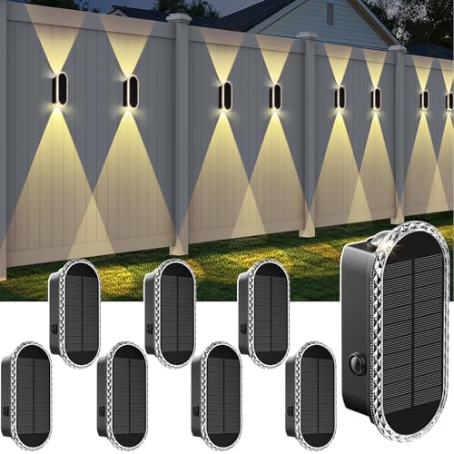 Solar Fence Lights Outdoor by LIANGLOME