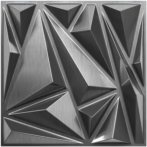 STICKGOO 33 Pack 3D Wall Panels, Brushed Silver by STICKGOO