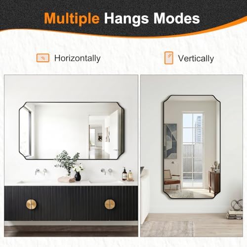 Delma Bathroom Vanity Mirror, Scalloped Round Corner Wall Mirror, - Image 5