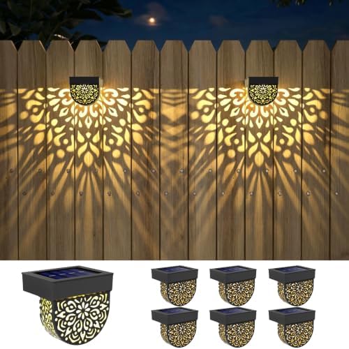 Solar Fence Lights 6 Pack Solar Deck Step Wall Lights Outdoor Waterproof LED by EKQ