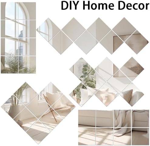 Vlush Sticky Mirror Tiles Fitness Full Length Mirror 11＂x11＂8 Pieces - Image 5