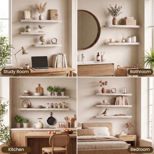 30x8in Floating Shelves 2 Pack, Wall Mount Display Shelf - Image 6
