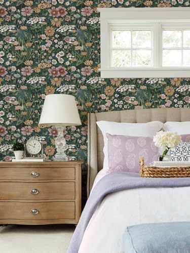 Orainege Vintage Floral Peel and Stick Wallpaper Boho Daisy Wallpaper - Image 2