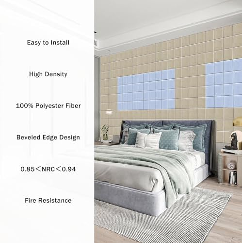 SHJADE Square Acoustic Panels Self-Adhesive, 12 Pack Sound Absorbing Panels - Image 4