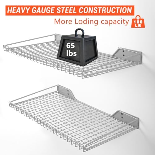 Wallmaster Garage Wall Shelves 23.6"x11.8" Wall Mount Metal Shelves 2 Pack - Image 6