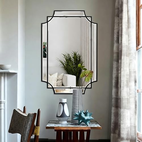 36"x24" Geometric Decorative Beveled Mirror - Image 7
