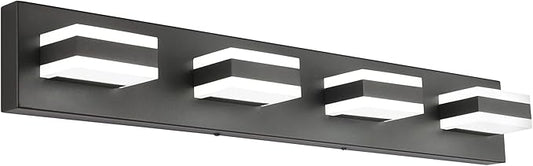 SOLFART Black Bathroom Light Fixtures 4 Lights Bathroom Vanity Light LED by SOLFART