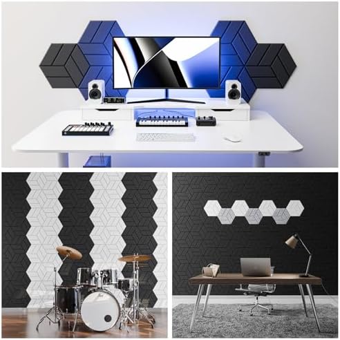 22Pcs Acoustic Panels with Self-adhesive, Hexagonal Soundproof Wall Panels High - Image 5