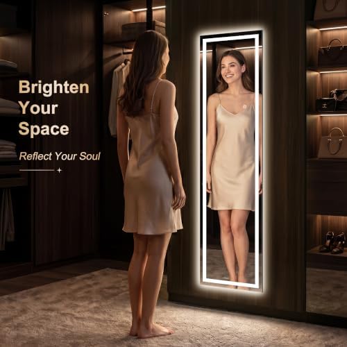 Delma LED Full Length Mirror, Dimmable & 3 Color Lighting, - Image 2