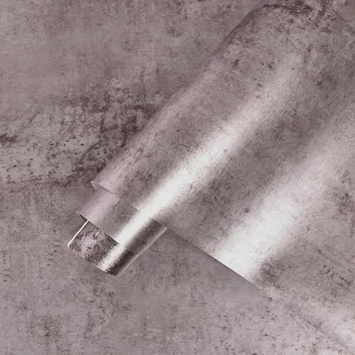 BOMENG Purple Cement Industrial Wallpaper Concrete Peel and Stick Silver - Image 2