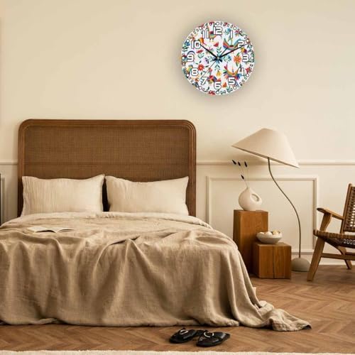 Animals Mexican Wall Clock Battery Operated Flowers Bird Spring Colorful - Image 5