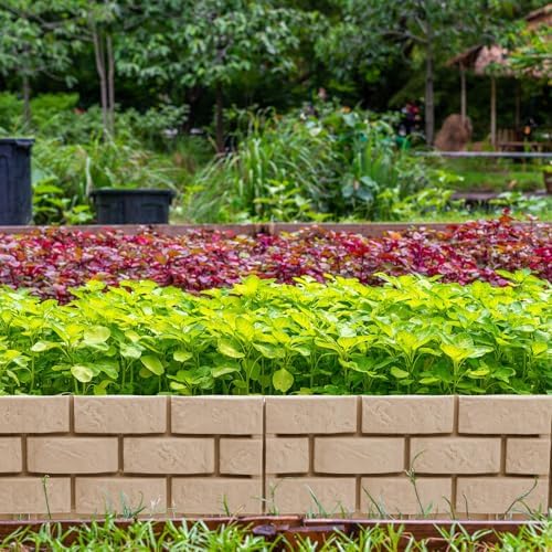 Landical 8 Pcs Yellow Faux Stone Garden Fence, Landscape Edging Border - Image 4