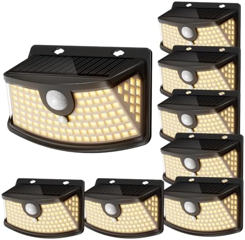 Aootek Solar Motion Sensor Lights Outdoor 120 LEDs, 8 Pack by Lightupeveryconer