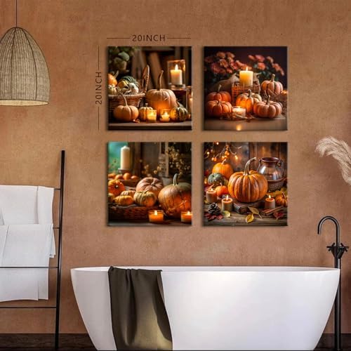 Fall Pumpkin Wall Decor Halloween Wall Art Autumn Harvest Festival Theme Canvas - Image 5