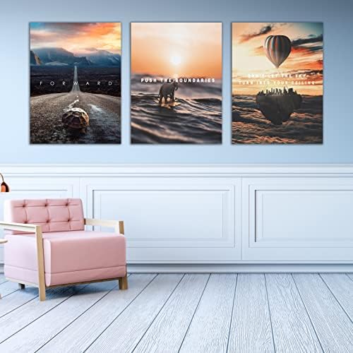 Motivational Wall Decor Poster Inspirational Wall Art 3 Pieces Canvas Wall - Image 3