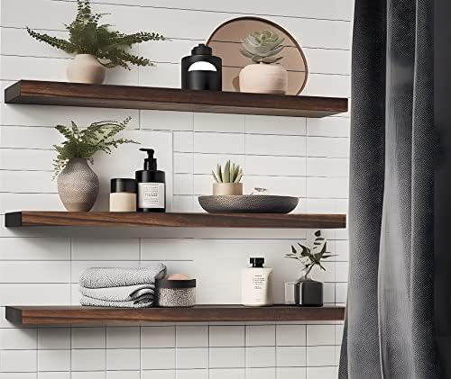 24 Inch Brown Wood Floating Shelves - Image 7