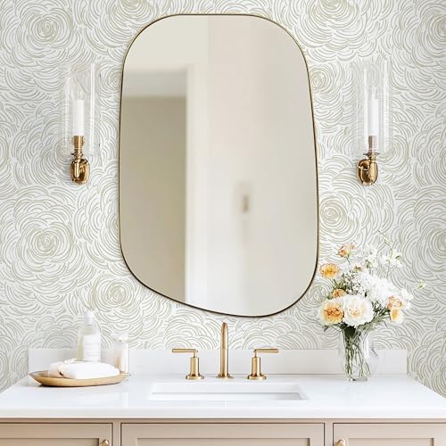 Toduso Beige Peel and Stick Wallpaper Modern Contact Paper Self-Adhesive Floral - Image 4