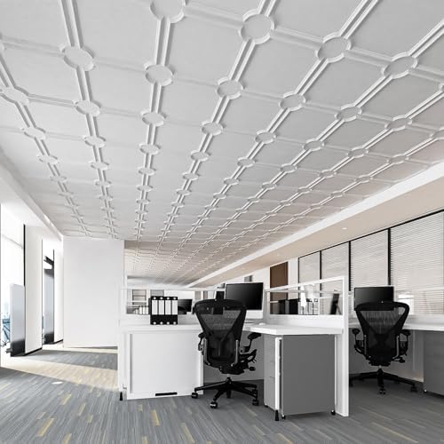 Art3d 3D Textured PVC Drop Ceiling Tiles, 2 x 2 ft - Image 5