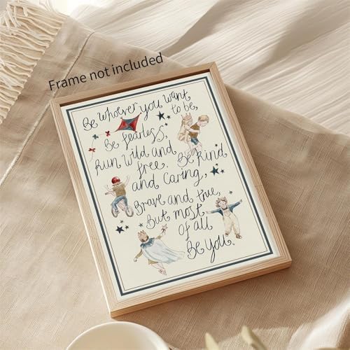 GO-SANTNN Watercolor Kids Poetry Wall Art Toddler Quotes Positive Affirmations - Image 6