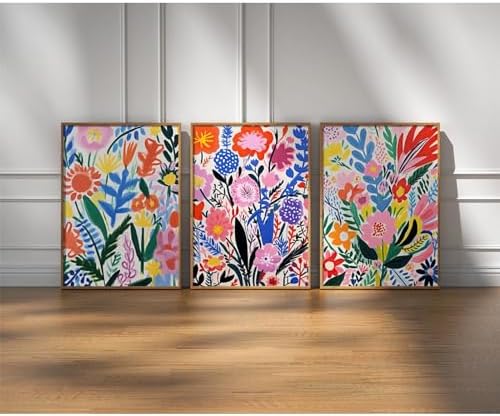 Flower Market Wall Art Set of 3 Floral Wall Decor Henri Matisse Canvas Wall Art - Image 6