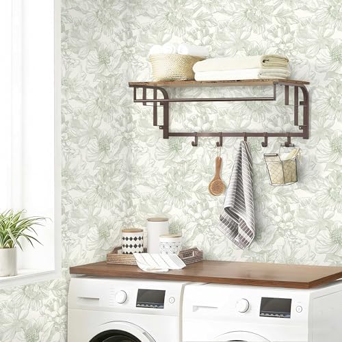 Dimoon 394"x17.3" Green Beige Floral Peel and Stick Wallpaper Vintage French - Image 5