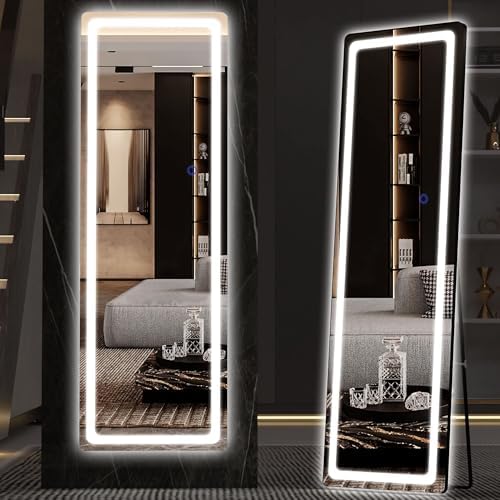 Hasipu Full Length Mirror with Lights, Full Body Dressing Standing, Hanging by Whatssuitableisthebest