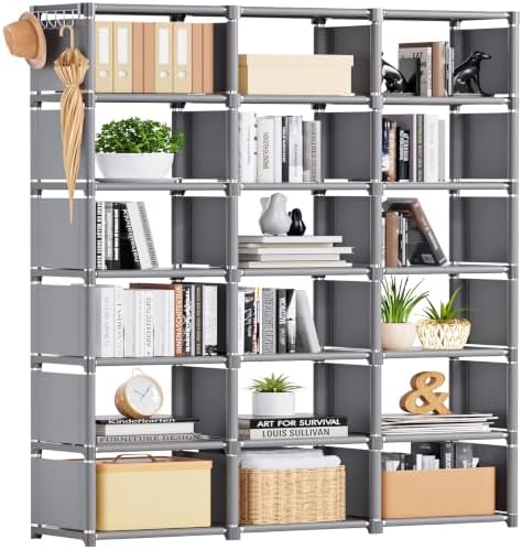 Metal Book Shelf, 18 Cube Storage Organizer Closet, Bookcase by Mavivegue