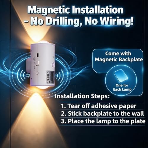 4 Pack RGB Dynamic Gradient Step Lights, Rechargeable Motion Sensor LED Wall - Image 6
