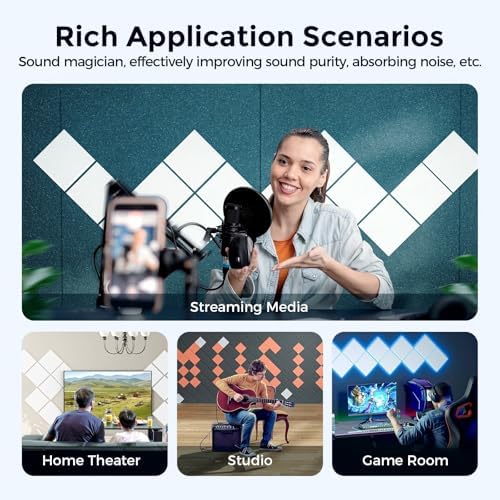 12 Pack Self-Adhesive Acoustic Panels, 2nd Generation Sound Absorbing Panel - Image 6