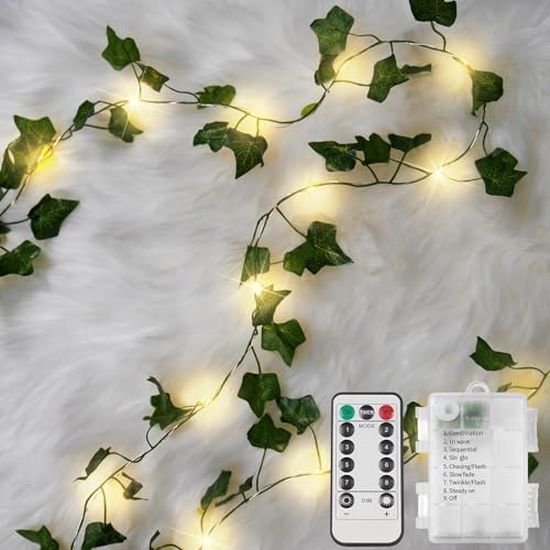 suddus 33FT 100LED Ivy Vine Fairy Lights Battery Operated Copper Wire by SUDDUS