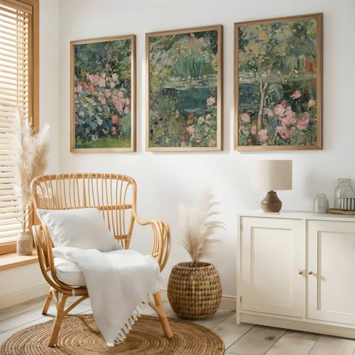 Set of 3 Vintage Oil Painting Spring Wildflower Wall Art 12x16Inch Unframed - Image 3