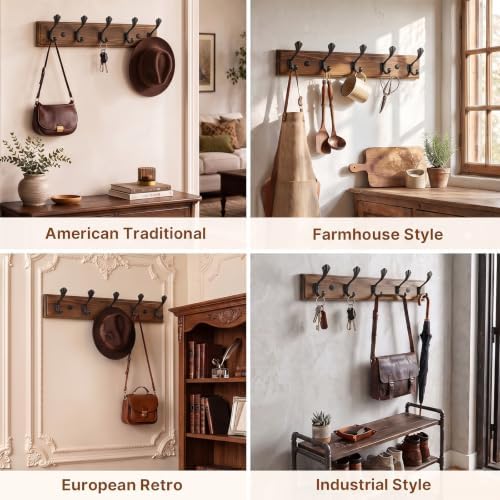 2 Pack Coat Hooks for Wall 16.9 in Wall Mounted Coat Rack - Image 7