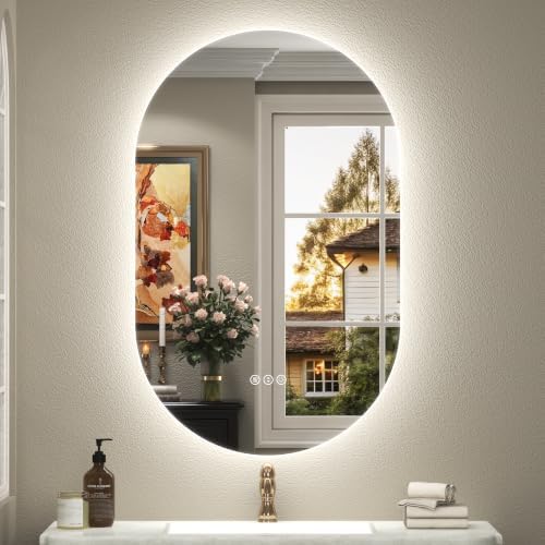 20x32 Inch Oval Backlit LED Bathroom Mirror by CHARMOR