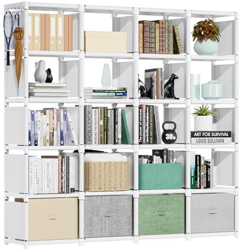 Mavivegue 20 Cube Book Shelf, Storage Organizer, Large DIY Bookcase, Metal Cube by Mavivegue
