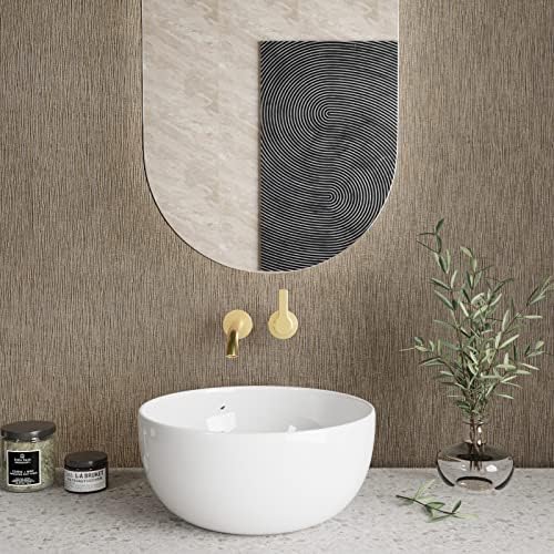 CRE8TIVE Tan Grasscloth Peel and Stick Wallpaper Textured Faux Grass Cloth - Image 3