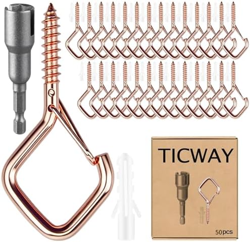 2.36IN Ceiling Hooks for Hanging Plants, Hanging Hooks by Ticway