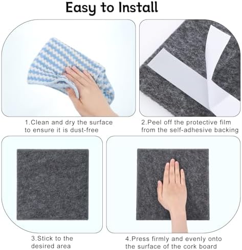 Cork Board Alternative 28" x 19", 6 Pack Felt Bulletin Boards, Pin Board - Image 4