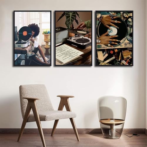 3Pcs Black Woman Art Poster African American Women Canvas Wall Art Funky Black - Image 4