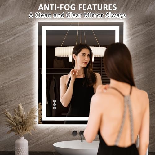 LOAAO 35.4"x29.9" LED Bathroom Mirror - Image 2