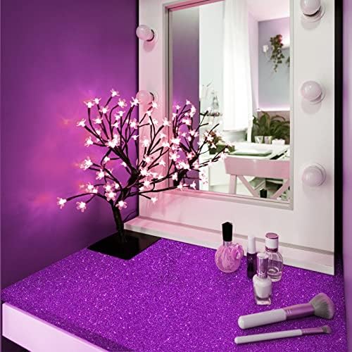 VEELIKE Sparkle Purple Glitter Wallpaper Stick and Peel Removable Glitter - Image 2