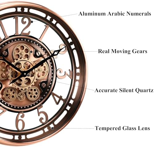 CLXEAST 21" Large Moving Gear Wall Clock - Image 2