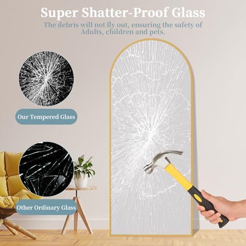58"x19" Arched Full Length Mirror - Image 4