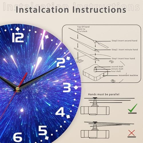 Galaxy Vintage Wooden Silent Non-Ticking Battery Operated Arabic Numerals Wall - Image 4