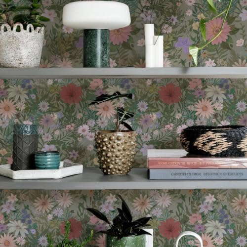 JiffDiff Floral Wallpaper Peel and Stick 17.3"x118" - Image 6