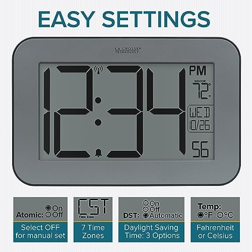 La Crosse Technology Atomic Digital Wall/Table Clock - Image 6