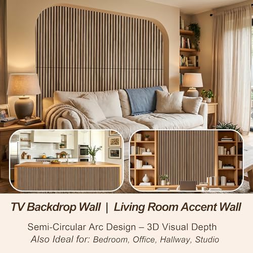 Mollywell Curved Wood Panels for Wall, 47.2x23.6 in - Image 6